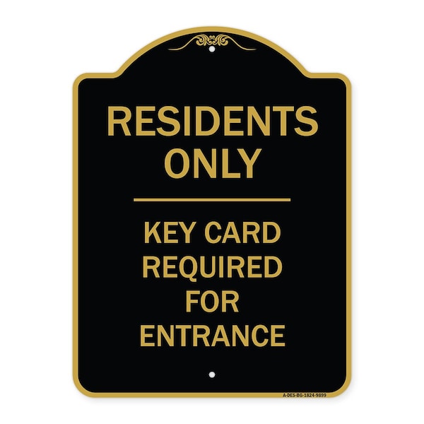 Signmission Designer Series-Residence-only-key Card Black & Gold Heavy-Gauge Aluminum, 24" x 18", BG-1824-9899 A-DES-BG-1824-9899 - main